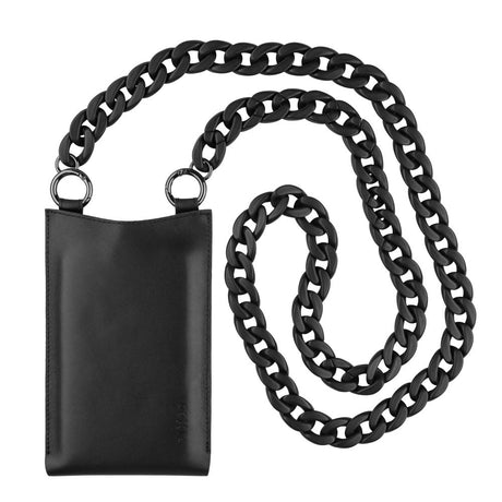 Husa de protectie Fixed Universal Shoulder Bag Venezia Leather (FIXVEN-BK) compatibil cu for Mobile Phones 7", Negru