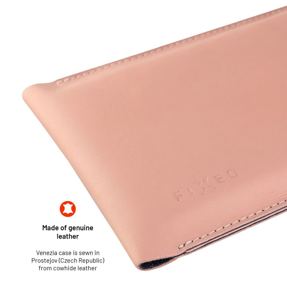 Husa de protectie Fixed Universal Shoulder Bag Venezia Leather (FIXVEN-PPI) compatibil cu for Mobile Phones 7", Roz
