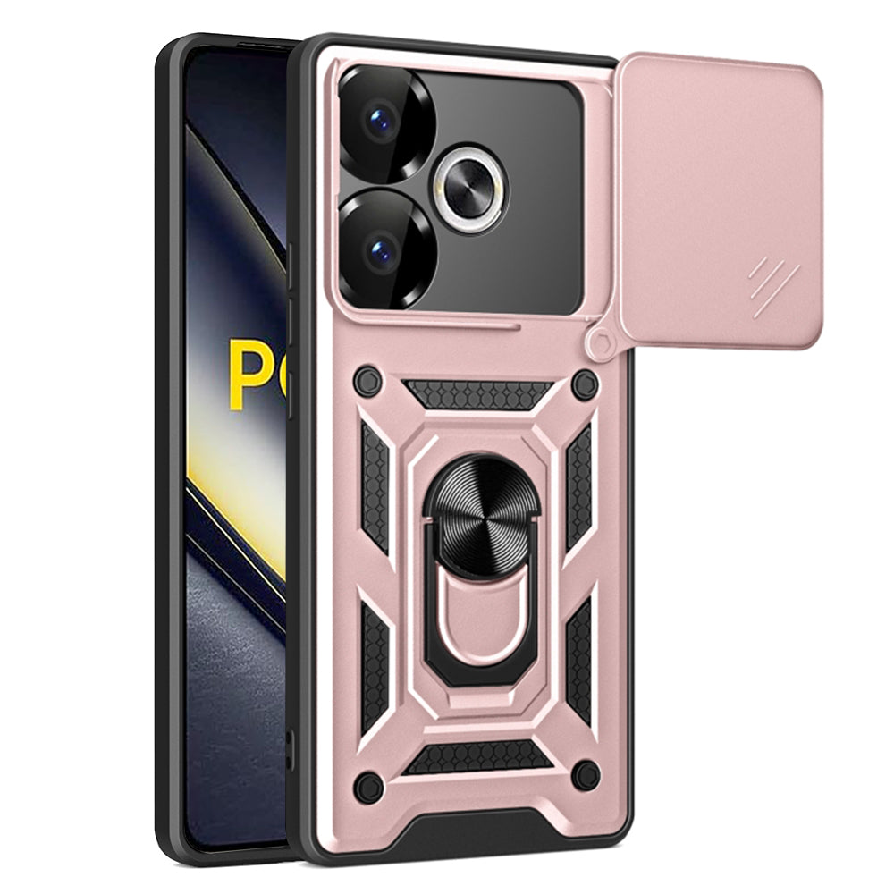 Husa de protectie Techsuit CamShield Series compatibil cu Xiaomi Poco F6, Roz Auriu