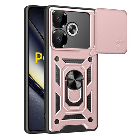 Husa de protectie Techsuit CamShield Series compatibil cu Xiaomi Poco F6, Roz Auriu