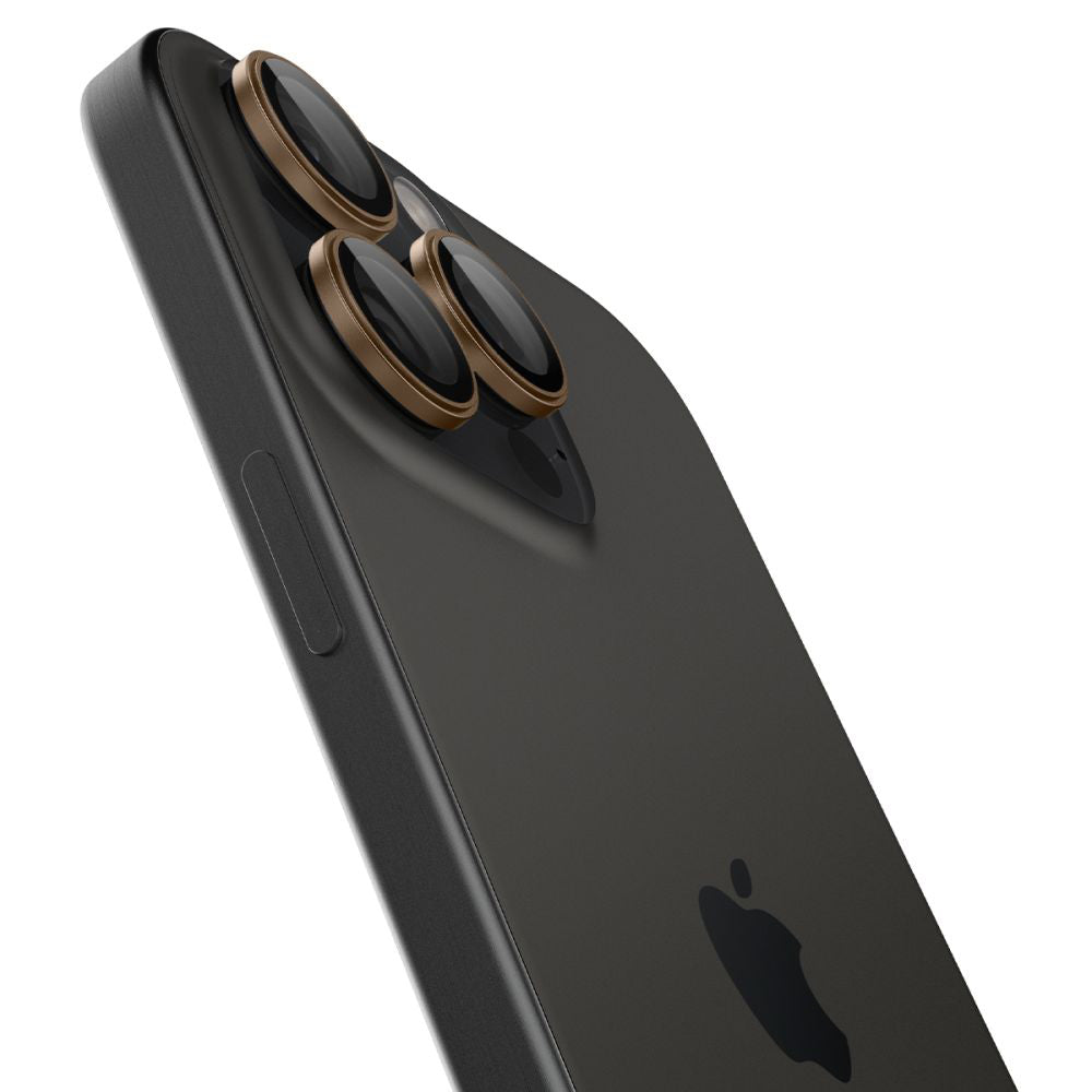 Folie de protectie Spigen (set de 2) Optik.tR EZ Fit Pro Camera Glass (AGL08862) compatibil cu iPhone 16 Pro, Desert Titanium