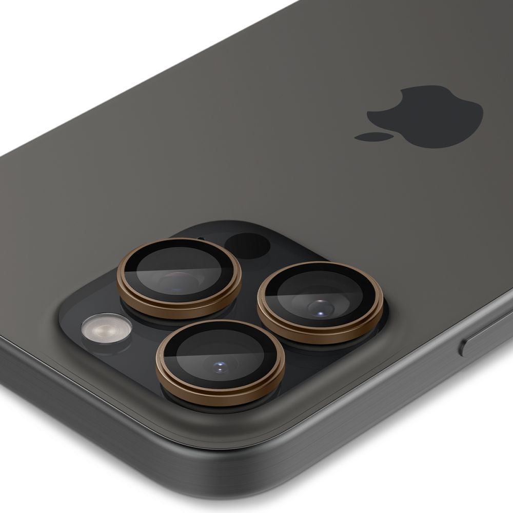 Folie de protectie Spigen (set de 2) Optik.tR EZ Fit Pro Camera Glass (AGL08862) compatibil cu iPhone 16 Pro, Desert Titanium