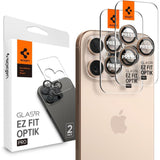 Folie de protectie Spigen (set de 2) Optik.tR EZ Fit Pro Camera Glass (AGL08862) compatibil cu iPhone 16 Pro, Desert Titanium