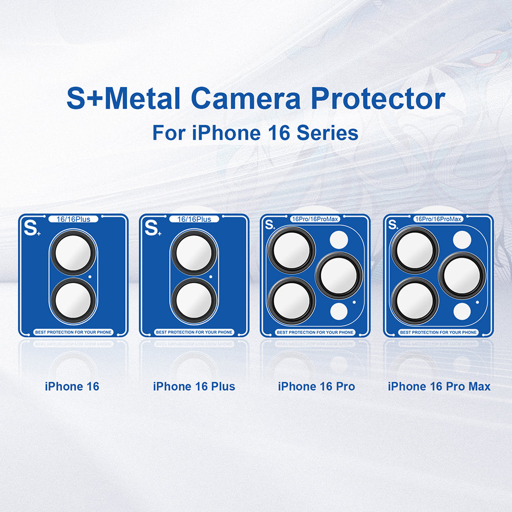 Folie de protectie Lito S+ Camera Glass compatibil cu iPhone 16 / iPhone 16 Plus, Negru