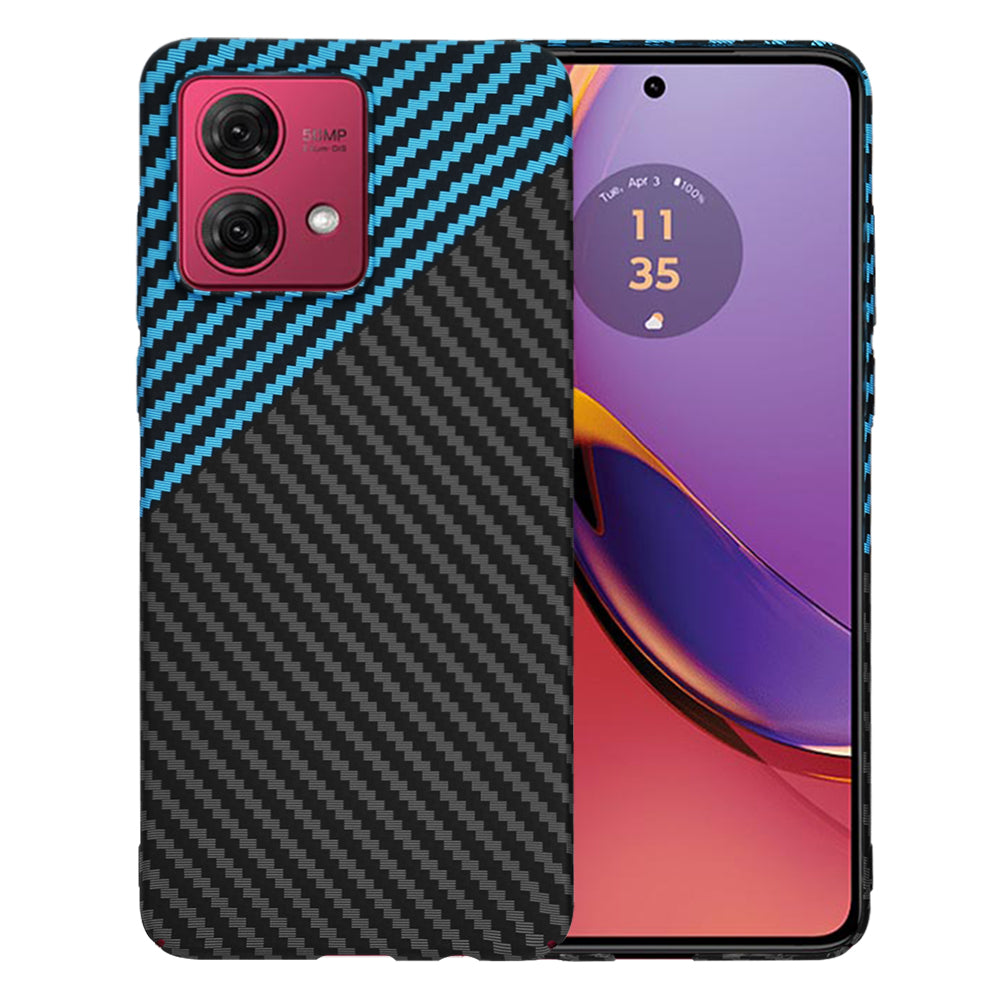 Husa de protectie Techsuit Carbonite FiberShell compatibil cu Motorola Moto G84, Albastru Pulse