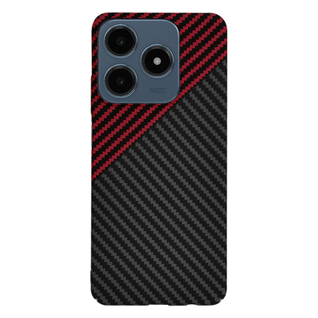 Husa de protectie Techsuit Carbonite FiberShell compatibil cu Realme C61 / Realme C63, Rosu Vortex