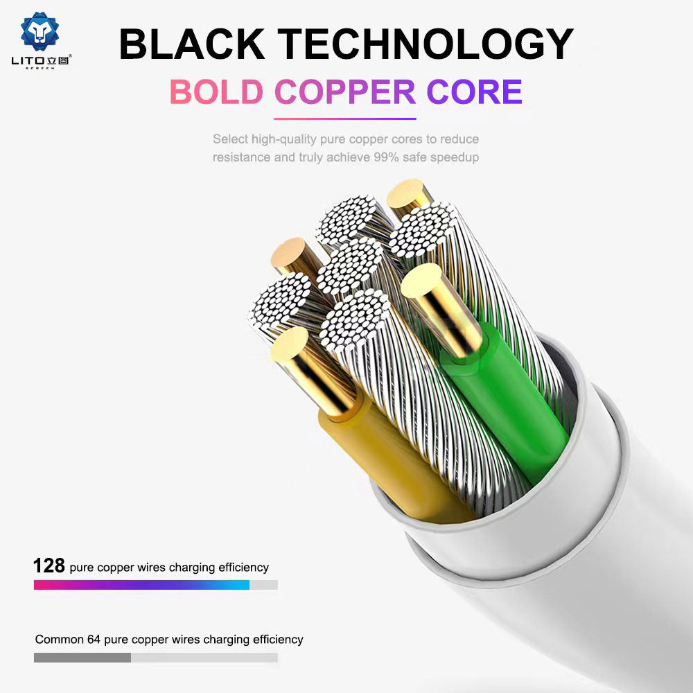 Cablu Lito Data Cable, Type-C to Type-C Quick Charging PD18W, 2m, Alb