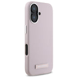 Husa de protectie Karl Lagerfeld Leather MagSafe (KLHMP16SPGMSRPP) compatibil cu iPhone 16, Roz Fw Metal Plate