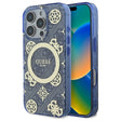 Husa de protectie Guess IML Peony On 4G Background MagSafe (GUHMP16LH4PYEEB) compatibil cu iPhone 16 Pro, Albastru