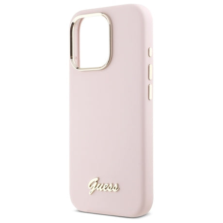 Husa de protectie Guess Silicone Script compatibil cu iPhone 16 Pro Max, Roz