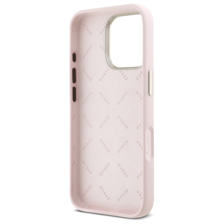 Husa de protectie Guess Silicone Script compatibil cu iPhone 16 Pro Max, Roz