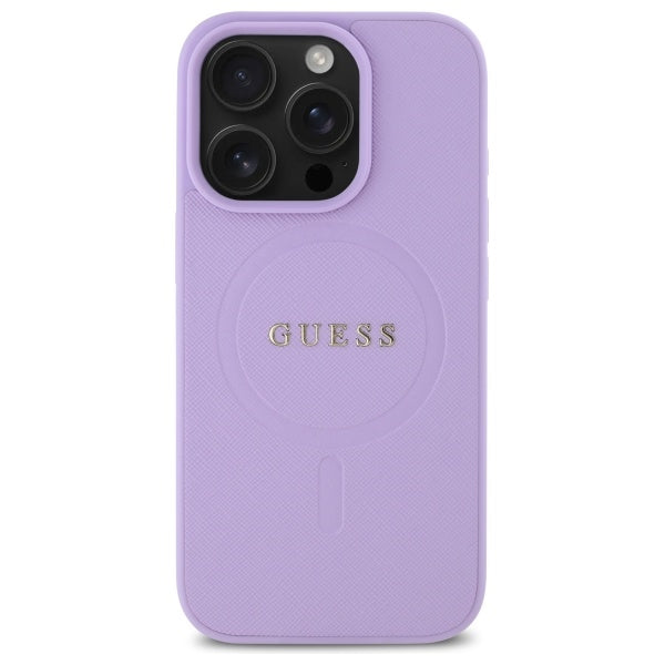 Husa de protectie Guess Saffiano MagSafe (GUHMP16XPSAHMCU) compatibil cu iPhone 16 Pro Max, Mov