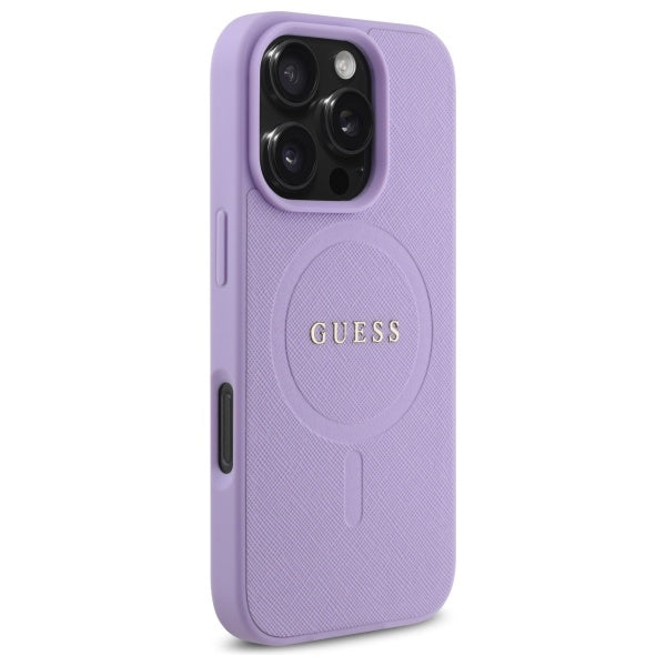 Husa de protectie Guess Saffiano MagSafe (GUHMP16XPSAHMCU) compatibil cu iPhone 16 Pro Max, Mov