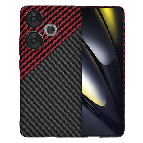 Husa de protectie Techsuit Carbonite FiberShell compatibil cu Xiaomi Poco F6, Rosu Vortex