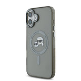 Husa de protectie Karl Lagerfeld IML MagSafe (KLHMP16MHLSKCK) compatibil cu iPhone 16 Plus, Metal Karl&Choupette Head
