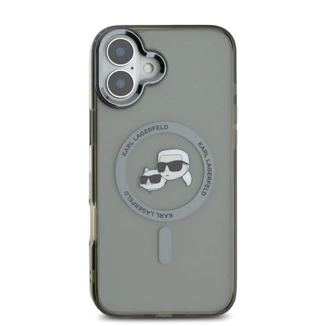 Husa de protectie Karl Lagerfeld IML MagSafe (KLHMP16MHLSKCK) compatibil cu iPhone 16 Plus, Metal Karl&Choupette Head