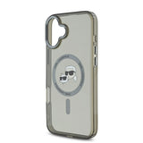 Husa de protectie Karl Lagerfeld IML MagSafe (KLHMP16MHLSKCK) compatibil cu iPhone 16 Plus, Metal Karl&Choupette Head
