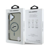 Husa de protectie Karl Lagerfeld IML MagSafe (KLHMP16MHLSKCK) compatibil cu iPhone 16 Plus, Metal Karl&Choupette Head