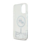 Husa de protectie Karl Lagerfeld Glitter Liquid MagSafe (KLHMP16SLGKCSGH) compatibil cu iPhone 16, Transparent Karl&Choupette Head