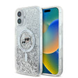 Husa de protectie Karl Lagerfeld Glitter Liquid MagSafe (KLHMP16SLGKCSGH) compatibil cu iPhone 16, Transparent Karl&Choupette Head