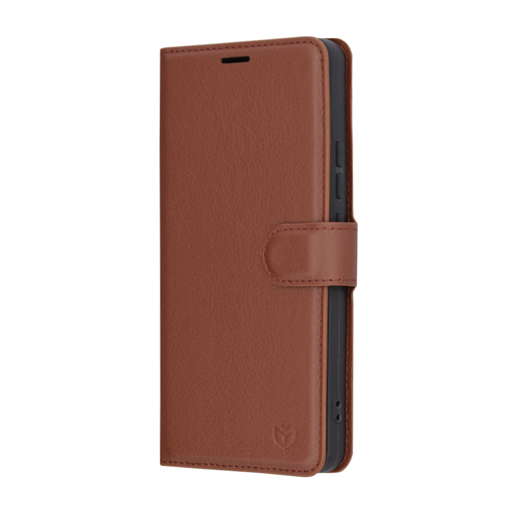 Husa de protectie Techsuit Leather Folio compatibil cu Xiaomi 14T Pro, Maro