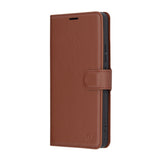 Husa de protectie Techsuit Leather Folio compatibil cu Xiaomi 14T Pro, Maro