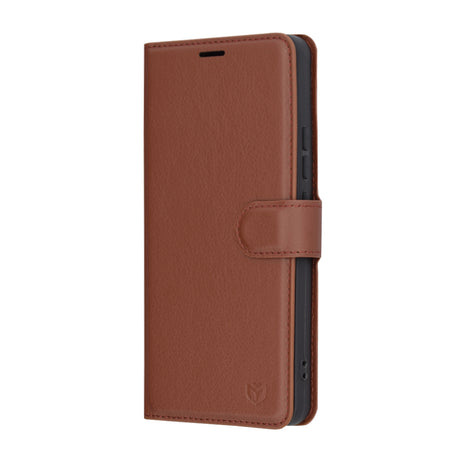 Husa de protectie Techsuit Leather Folio compatibil cu Xiaomi 14T Pro, Maro