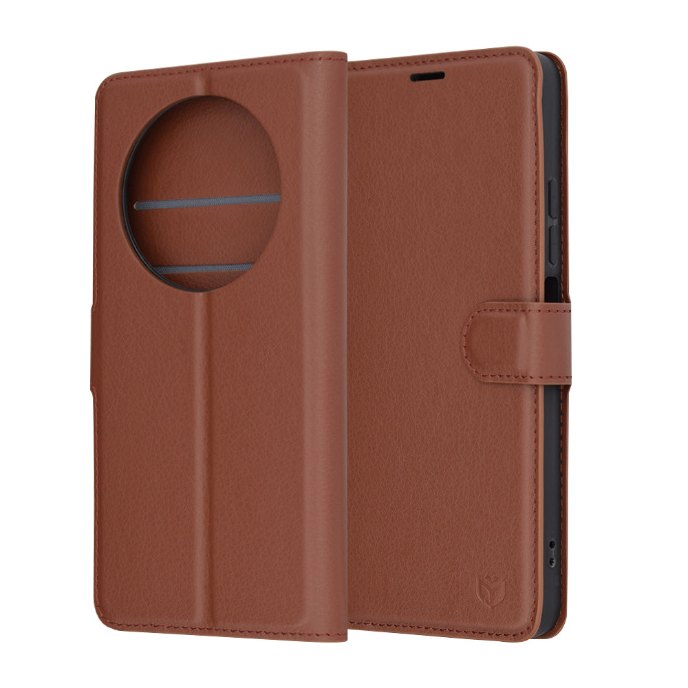 Husa de protectie Techsuit Leather Folio compatibil cu Xiaomi Redmi 14C / Poco C75, Maro