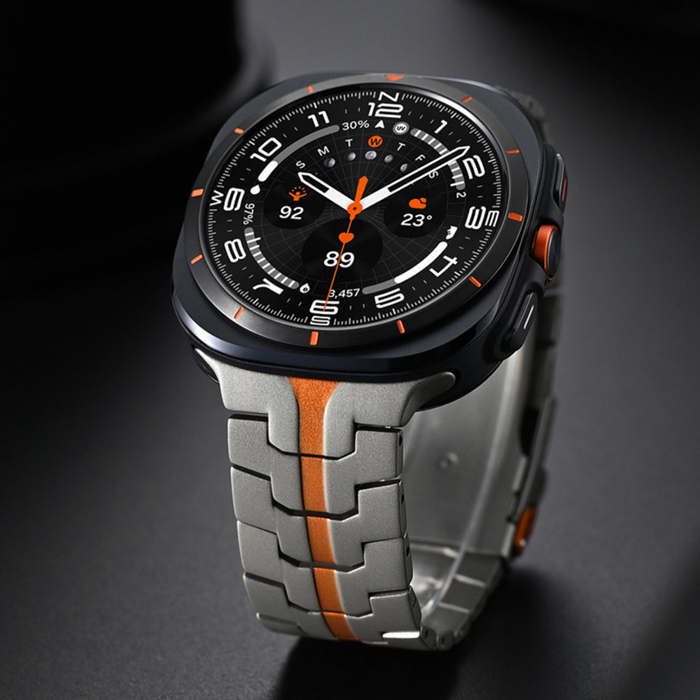 Curea smartwatch Techsuit Watchband (W063) compatibil cu Samsung Galaxy Watch Ultra 47mm / Watch Ultra 2, Titanium Orange