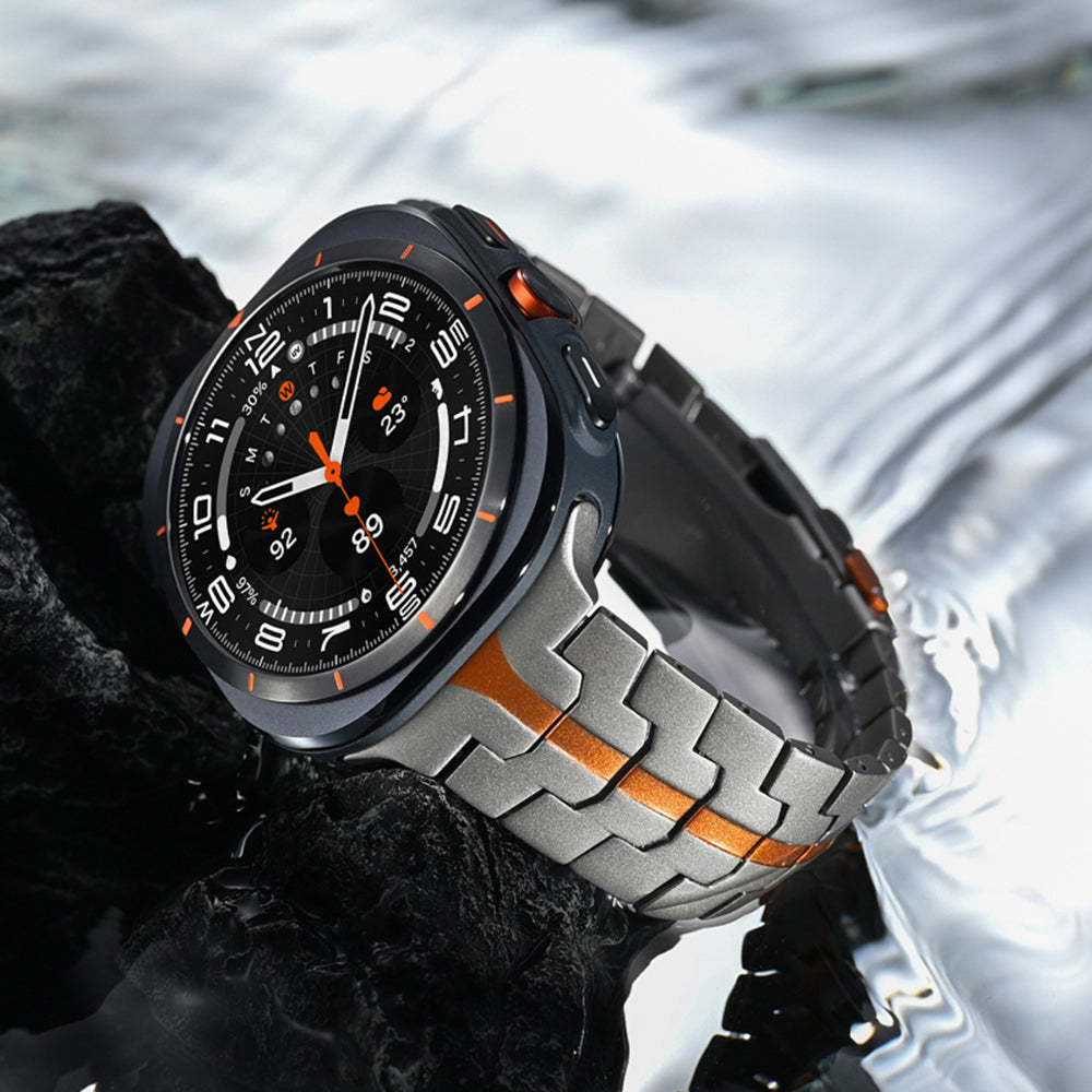 Curea smartwatch Techsuit Watchband (W063) compatibil cu Samsung Galaxy Watch Ultra 47mm / Watch Ultra 2, Titanium Orange