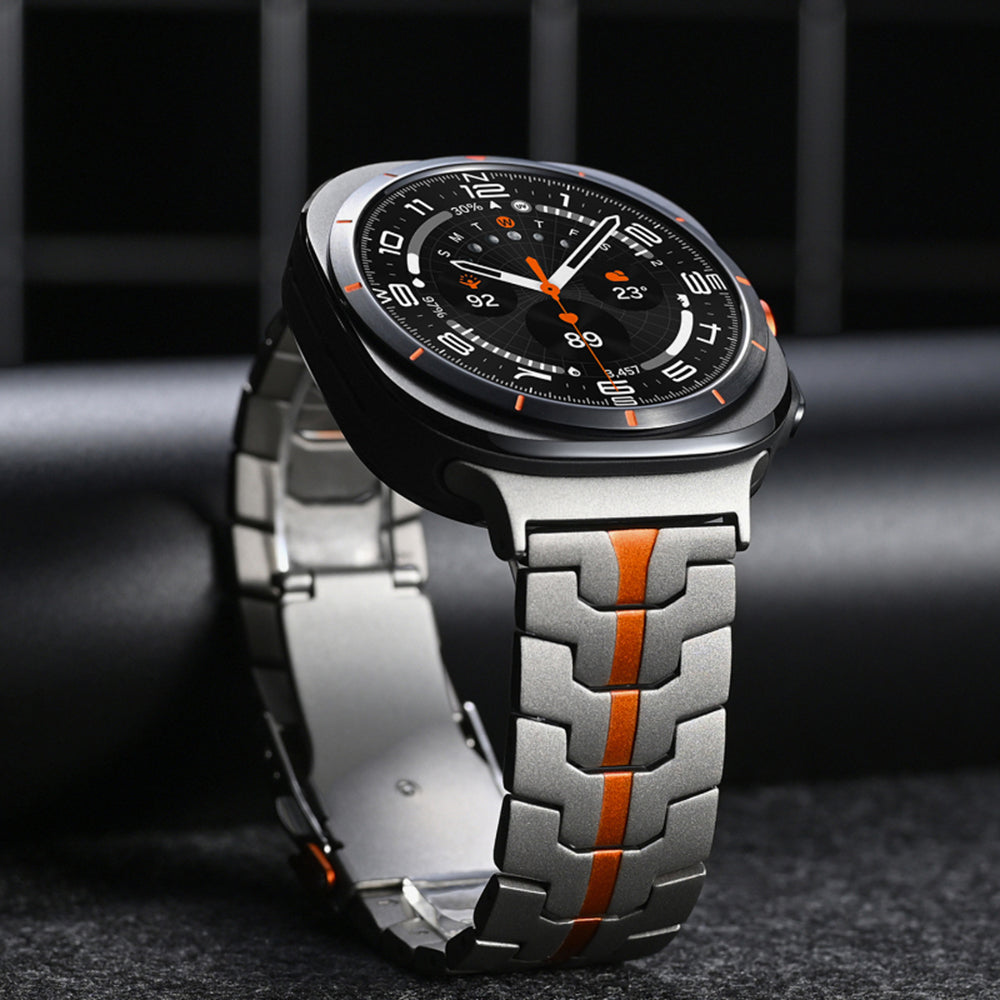 Curea smartwatch Techsuit Watchband (W063) compatibil cu Samsung Galaxy Watch Ultra 47mm / Watch Ultra 2, Titanium Orange