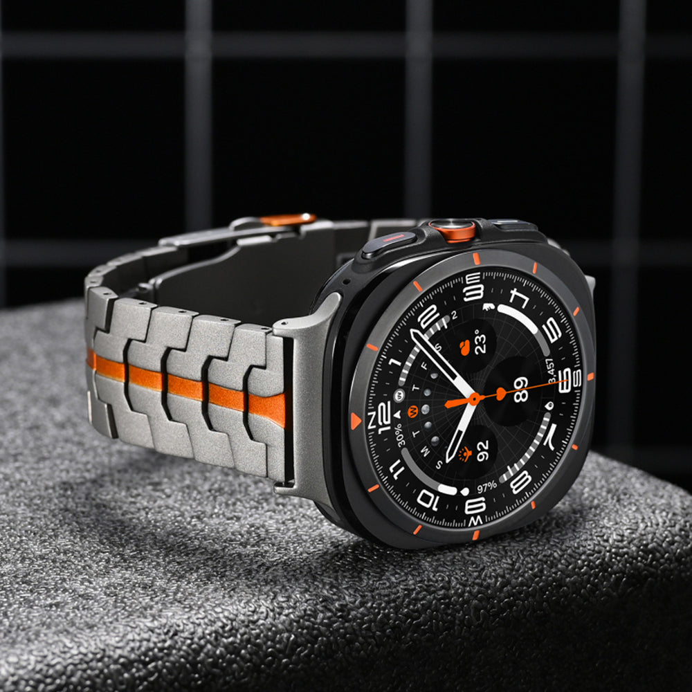 Curea smartwatch Techsuit Watchband (W063) compatibil cu Samsung Galaxy Watch Ultra 47mm / Watch Ultra 2, Titanium Orange