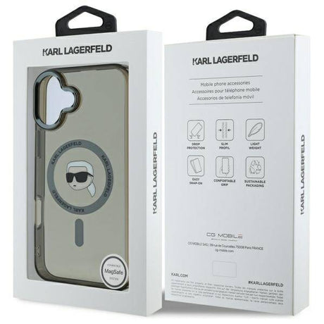 Husa de protectie Karl Lagerfeld IML MagSafe (KLHMP16MHLSKIK) compatibil cu iPhone 16 Plus, Karl`s Head