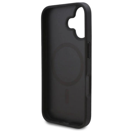 Husa de protectie Karl Lagerfeld Leather MagSafe (KLHMP16SPKHPORPK) compatibil cu iPhone 16, Hot Stamp