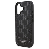 Husa de protectie Karl Lagerfeld Leather MagSafe (KLHMP16SPKHPORPK) compatibil cu iPhone 16, Hot Stamp