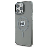 Husa de protectie Karl Lagerfeld IML MagSafe (KLHMP16LHLSCHK) compatibil cu iPhone 16 Pro, Metal Choupette`s Head