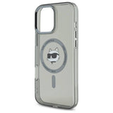Husa de protectie Karl Lagerfeld IML MagSafe (KLHMP16LHLSCHK) compatibil cu iPhone 16 Pro, Metal Choupette`s Head