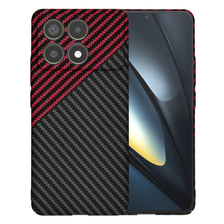 Husa de protectie Techsuit Carbonite FiberShell compatibil cu Xiaomi Poco F6 Pro, Rosu Vortex