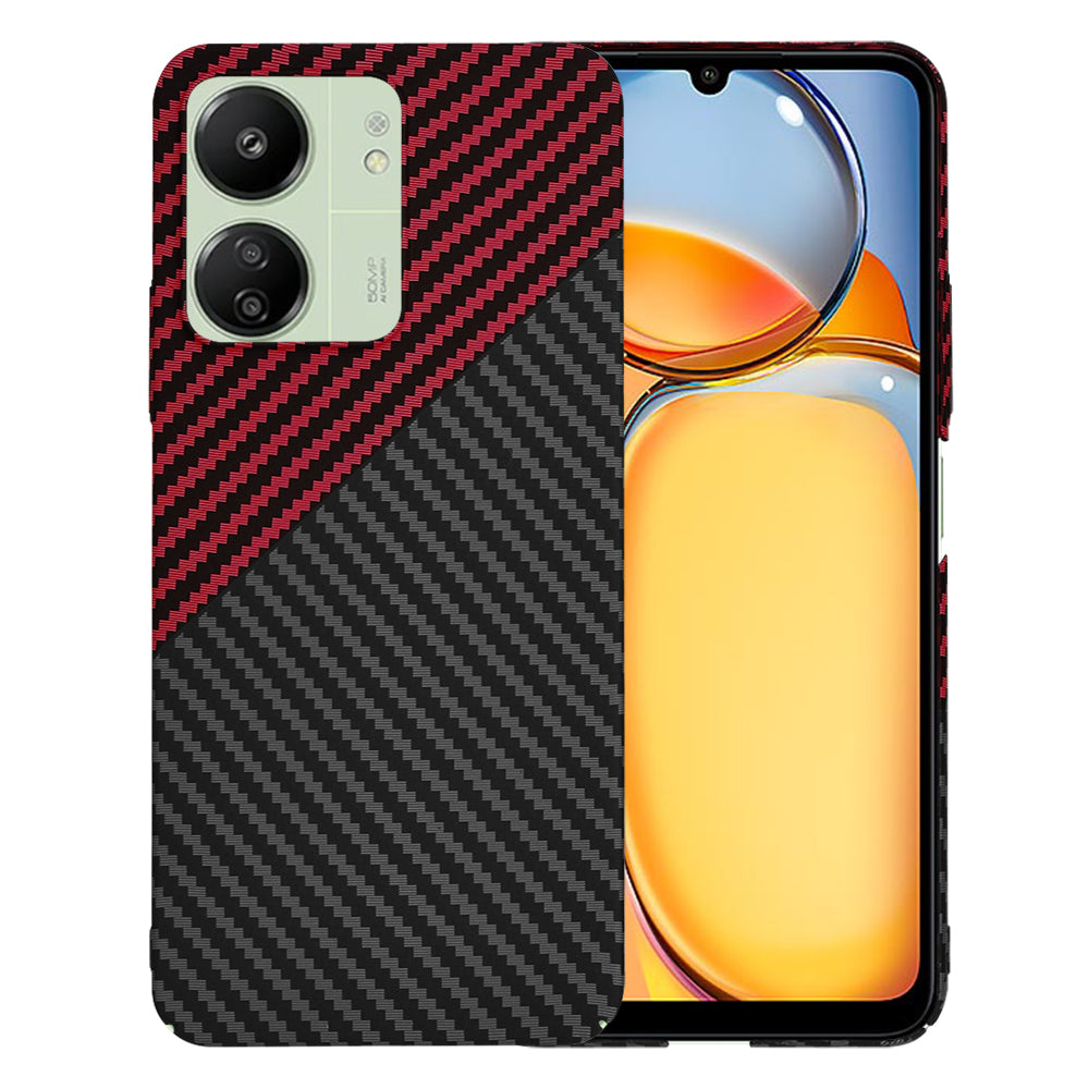 Husa de protectie Techsuit Carbonite FiberShell compatibil cu Xiaomi Redmi 13C 4G / Redmi 13C 5G / Poco C65- Red Vortex