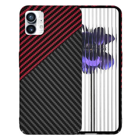 Husa de protectie Techsuit Carbonite FiberShell compatibil cu Nothing Phone (1), Rosu Vortex