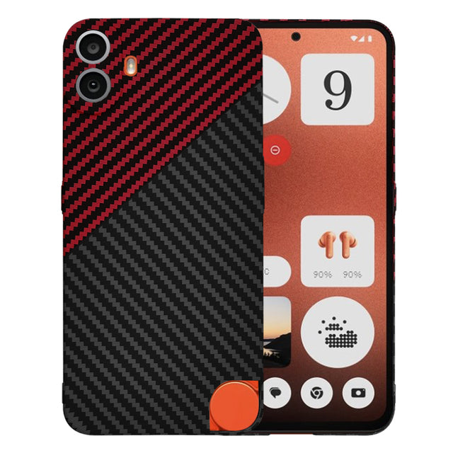 Husa de protectie Techsuit Carbonite FiberShell compatibil cu Nothing CMF Phone 1, Rosu Vortex