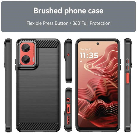 Husa de protectie Techsuit Carbon Silicone compatibil cu Motorola Moto G55, Albastru