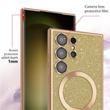 Husa de protectie Techsuit Luxury Glitter MagSafe compatibil cu Samsung Galaxy S25 Ultra, Verde deschis