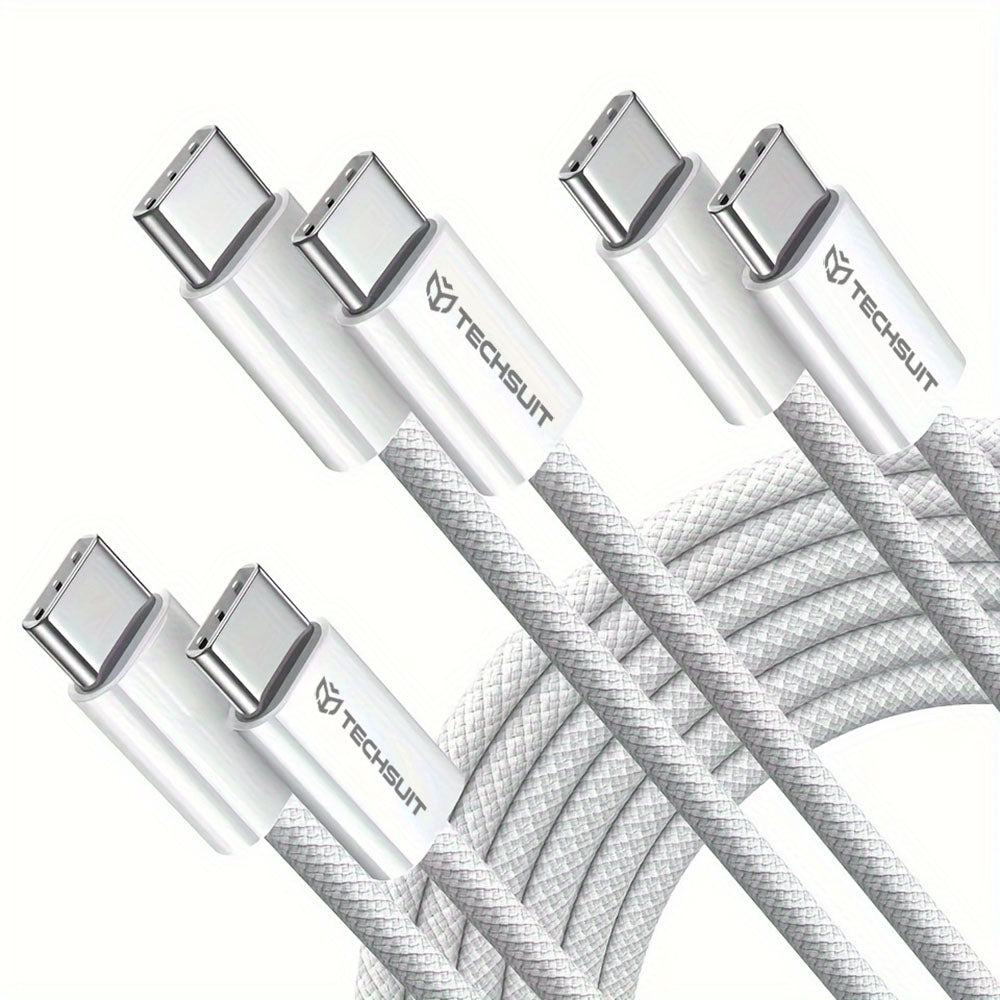 Cablu Techsuit (PCB114D), for Apple, Android, Type-C, Super Fast Charging, PD60W, Flexible, Durable, 1m, Galben