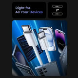 Cablu Techsuit (PCB114D), for Apple, Android, Type-C, Super Fast Charging, PD60W, Flexible, Durable, 1m, Mov