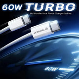Cablu Techsuit (PCB114D), for Apple, Android, Type-C, Super Fast Charging, PD60W, Flexible, Durable, 1m, Mov