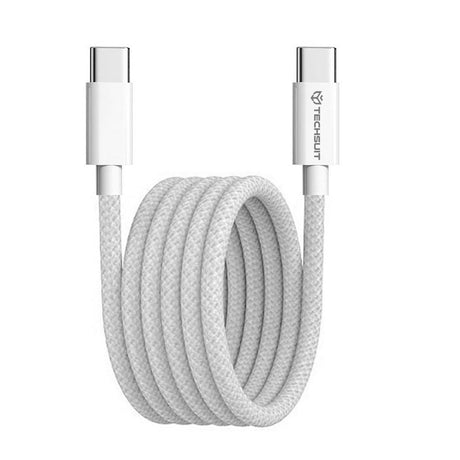Cablu Techsuit (PCB114D), for Apple, Android, Type-C, Super Fast Charging, PD60W, Flexible, Durable, 1m, Gri