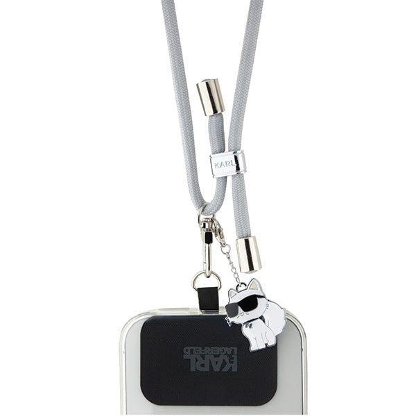 Suport Karl Lagerfeld Crossbody Cord (KLUCNMSCKIG), Universal, Nylon, 150cm, Choupette Grey