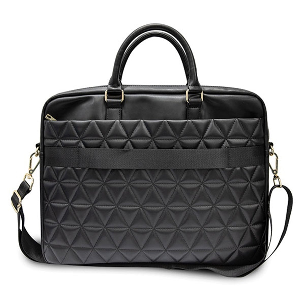 Geanta Guess Computer Bag Quilted (GUCB15QLBK), 15-16", Mosaique Pattern, Detachable Shoulder Strap, Adjustable, Negru