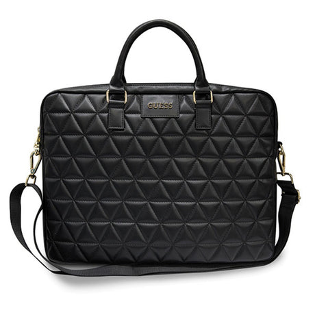 Geanta Guess Computer Bag Quilted (GUCB15QLBK), 15-16", Mosaique Pattern, Detachable Shoulder Strap, Adjustable, Negru
